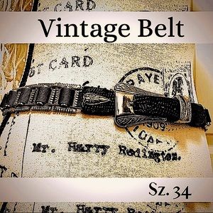 Vintage Leather & Brass Rolling Hinged Women’s Belt